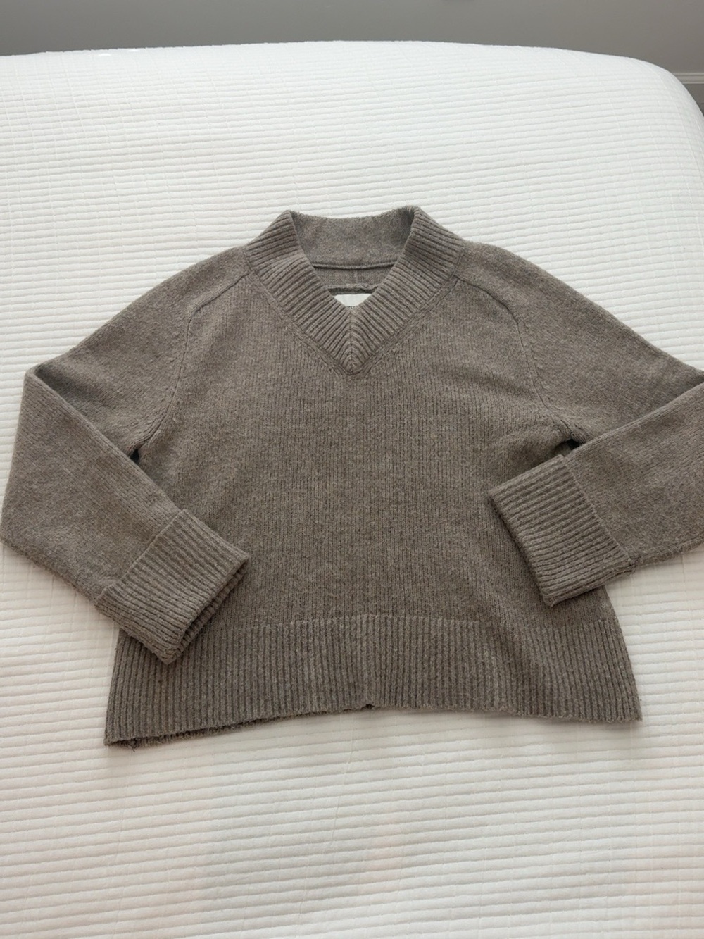 V-Neck Taupe Sweater